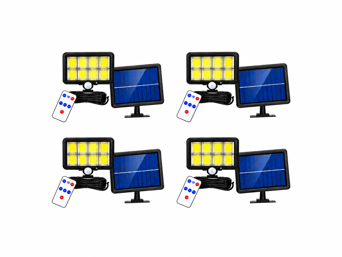 SET 4 X PROIECTOR SOLAR 160 LED 8 COB SENZOR DE LUMINA SI MISCARE DASGUT