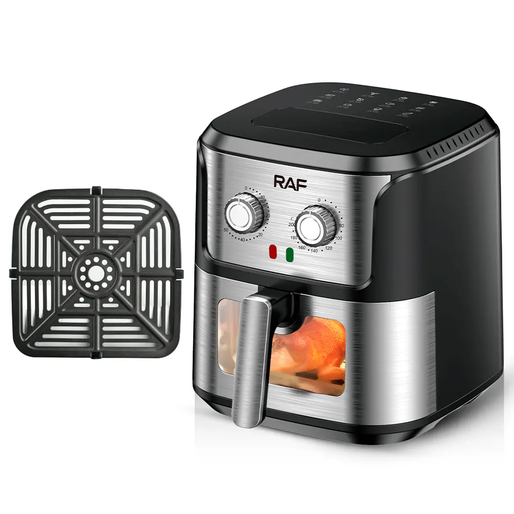 Air Fryer RAF 5329 - Friteuza cu Aer Cald, Fara Ulei, Capacitate 6.8L, 1600W, Negru