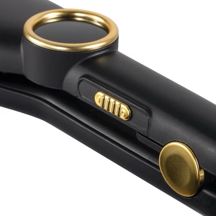 Ondulator pentru par, RAF R0411, 35W, placat cu ceramica, 29x6cm, negru-auriu