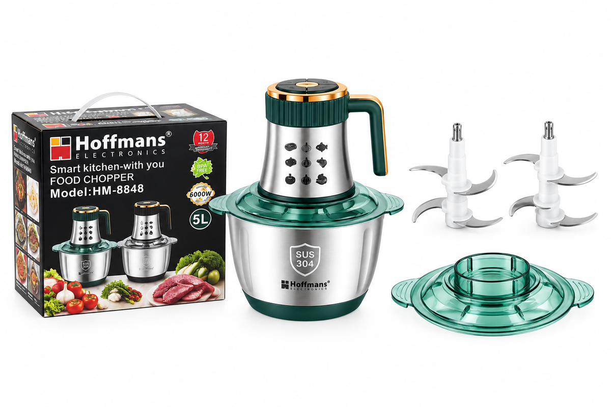 Tocător electric profesional Hoffmans HM-8848, 5L, 1800W, inox