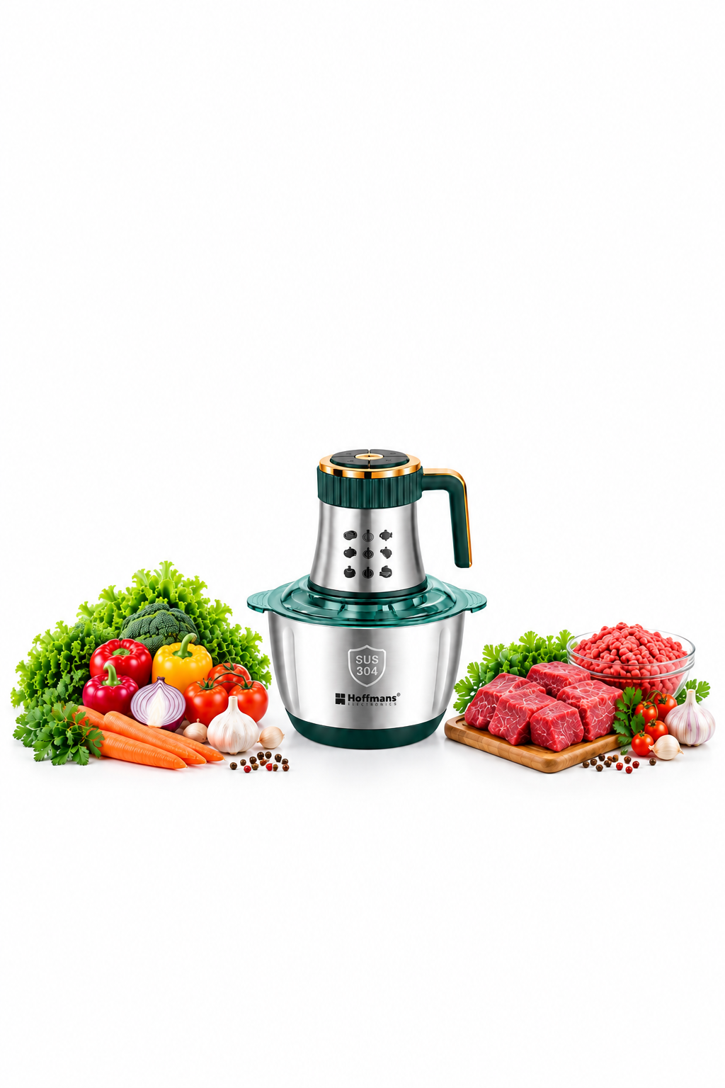 Tocător electric profesional Hoffmans HM-8848, 5L, 1800W, inox