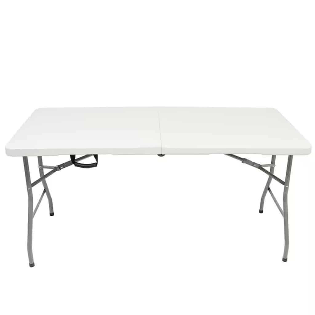 Masa plianta dreptunghiulara politilena, sigurante speciale, cadru din otel, maner transport, sustine 100 kg, 180 x 72 x 70 cm