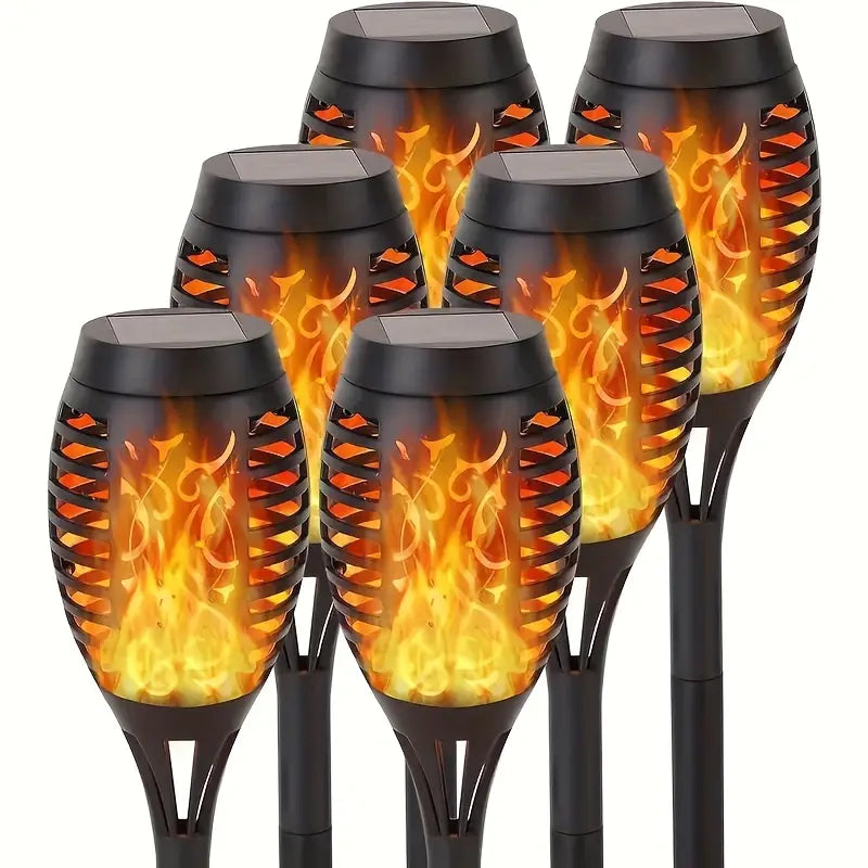 Set 10 x Lampa solara tip torta cu efect flacara, 50 cm