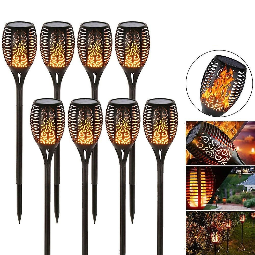 Set 10 x Lampa solara tip torta cu efect flacara, 50 cm