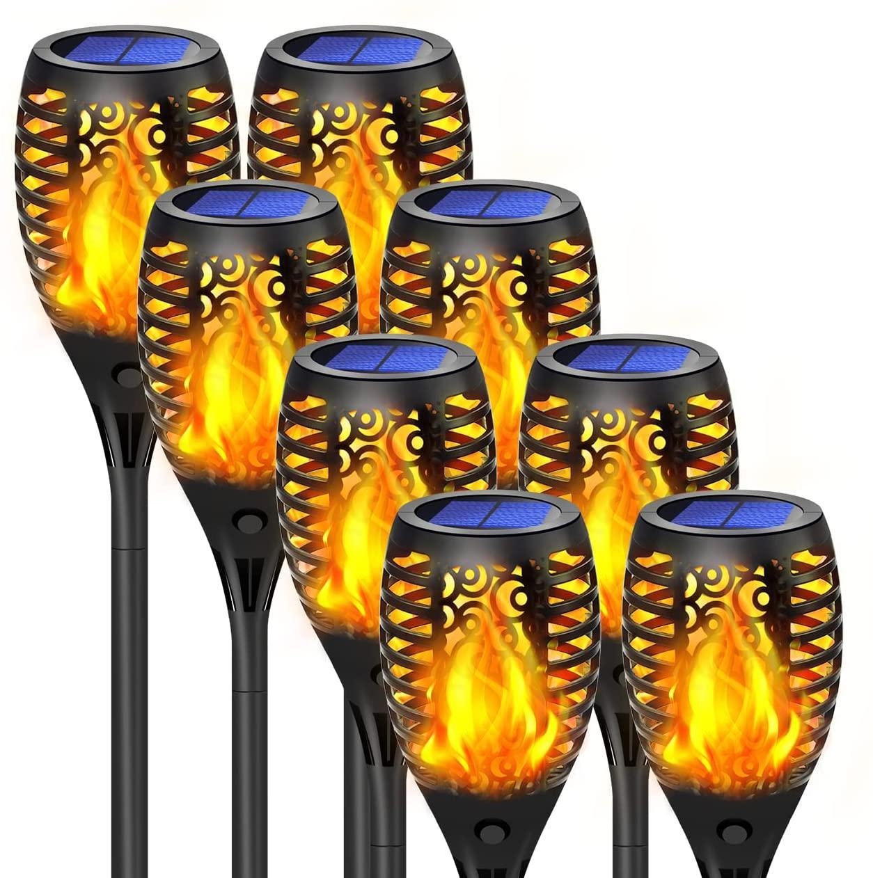 Set 10 x Lampa solara tip torta cu efect flacara, 50 cm
