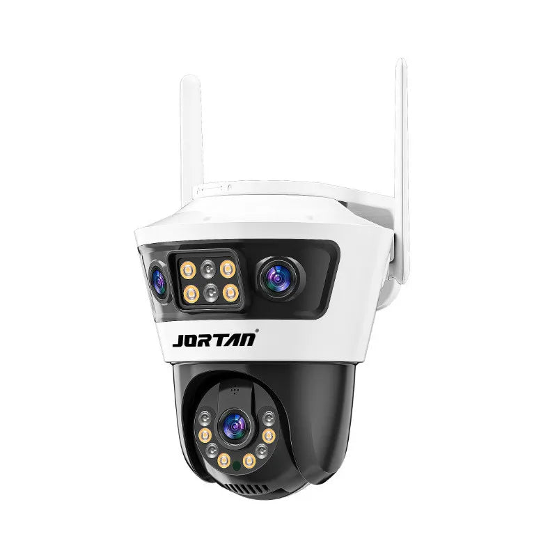 Set 4 Camera de Supraveghere Dubla Jortan 4: Viziune Panoramica 180° & WiFi/LAN plus 4 Carduri 32 GB