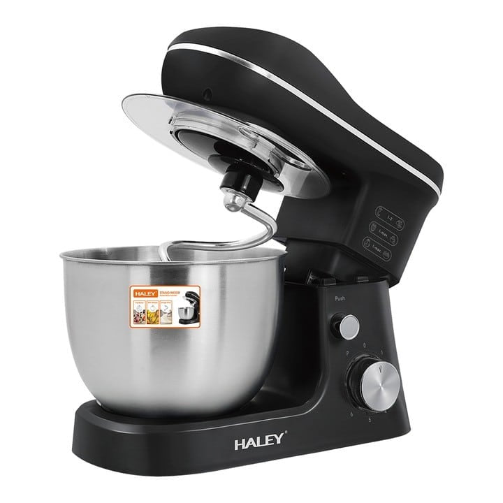 Robot de bucătărie de Inalta Performanta HALEY HY-2409: Putere de 1200W, Bol Generos din Inox de 7 L, 6 Trepte de Viteza cu Functie Pulse, Design Elegant Negru si Inox