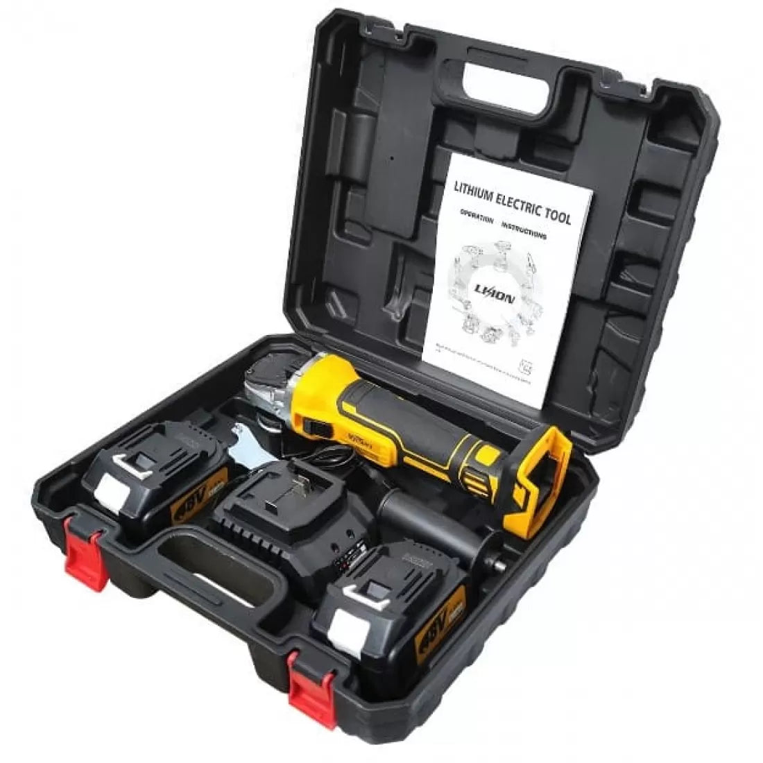 Polizor unghiular fără fir 125mm, 2 Acumulatori 48V 5 AH, Trusa transport