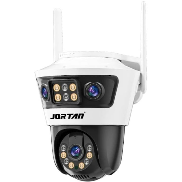 Camera de supraveghere WiFi Jortan 9MP(3+3+3), Full HD, exterior sau interior, senzor de miscare, vedere de noapte, microfon, difuzor, aplicatie Yoosee