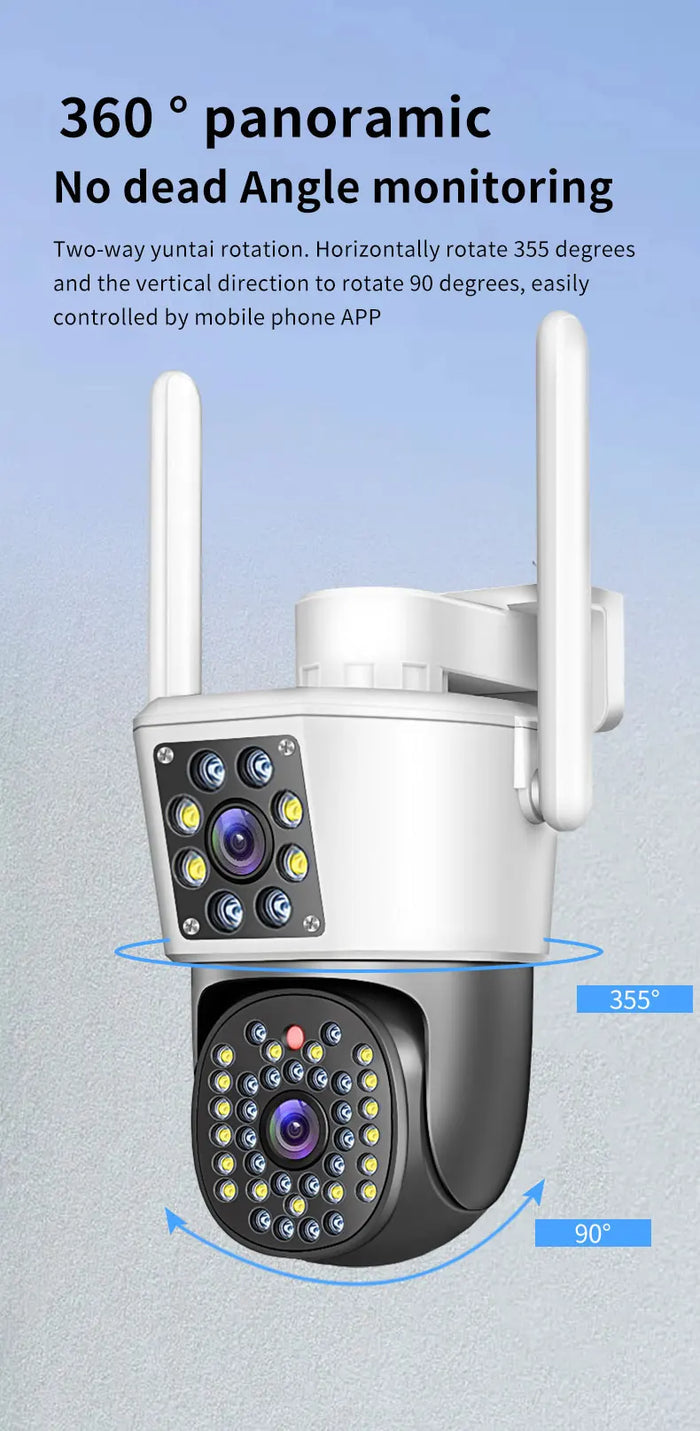 Camera Duala WiFi/LAN Jortan - 6MP 4K - Detectare Umana, Card 64GB inclus