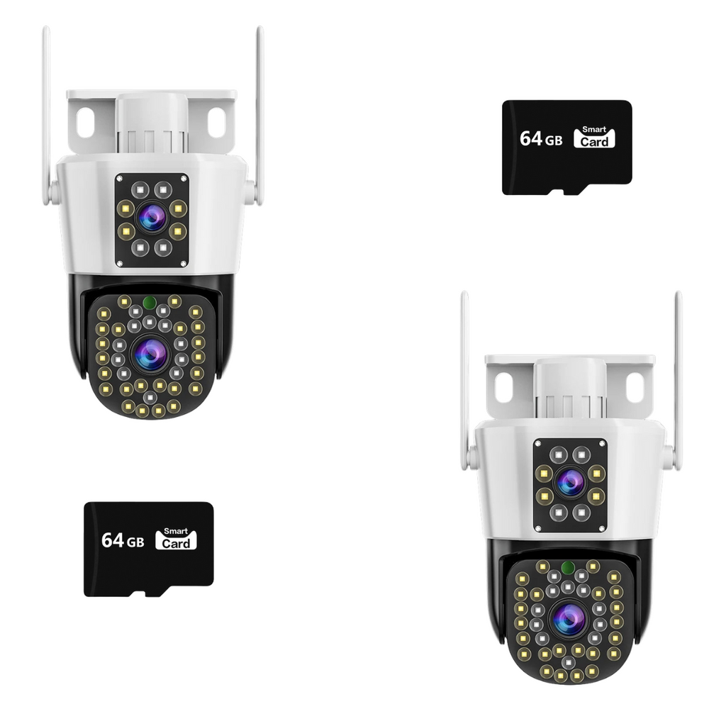 Set 2 Camere Supraveghere - Jortan Detectare Umana si Faciala, 6MP Full HD 4K - 2 Carduri 64GB incluse