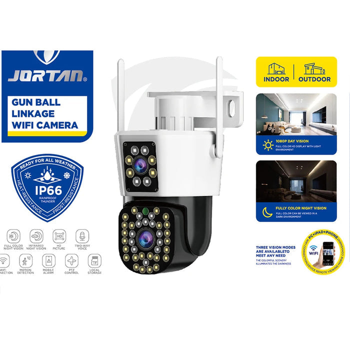 Set 4 Camere de Securitate Jortan - 6MP Full HD 4K, Viziune Nocturna Avansata, 4 Carduri de 64GB