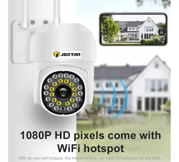 Camera IP JORTAN JT-8167QJ - Supraveghere, Conectivitate Wireless/LAN, Vedere Nocturna, Senzor de Miscare si Conexiune WiFi (Card 32GB Inclus)