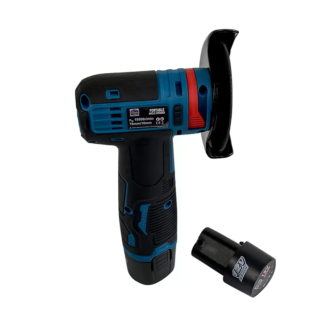 Mini polizor German Meister, 2 acumulatori 12V, 10 Panze de rezerva