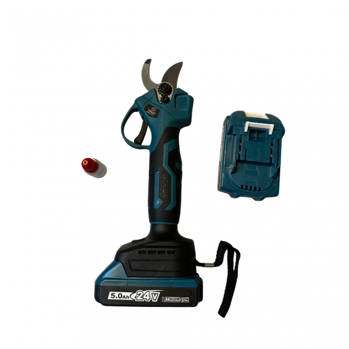 Foarfeca Electrica cu 2 Acumulatori 24V 5AH, pentru vie, crengi, 2 trepte de taiere, German Meister