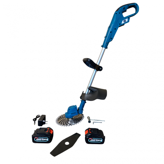 Motocoasa Electrica Profesionala German Meister, cu 2 Acumulatori 24V 5AH, Disc 230 mm, Unghi taiere reglabil
