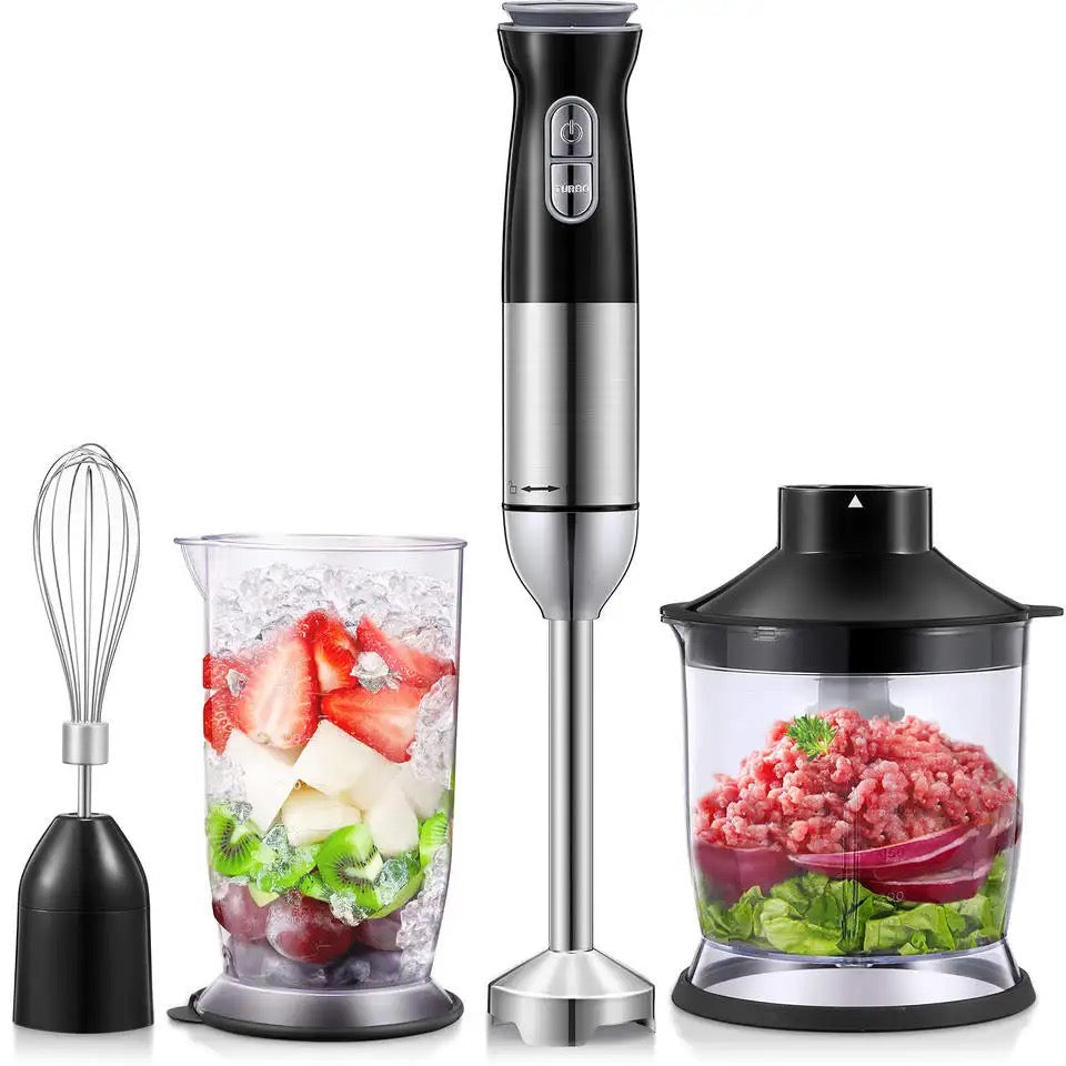 Set blender de mâna 4 in 1,  1600W cu 9 viteze și funcție turbo