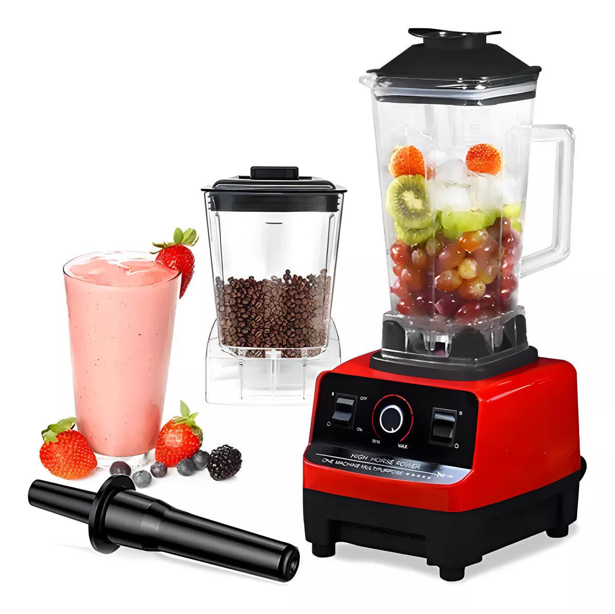 Blender Profesional de bucatarie 2 in 1, 2.5L, motor din cupru, 15 viteze, 5500W