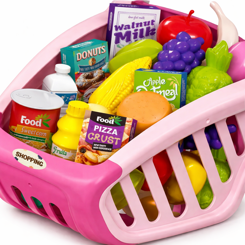 Cărucior de cumpărături copii Play With Market 42 piese cu lumini și sunete