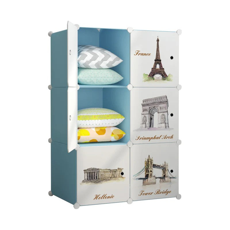 Dulap Copii din plastic , 8 Usi, 148x74x37 cm
