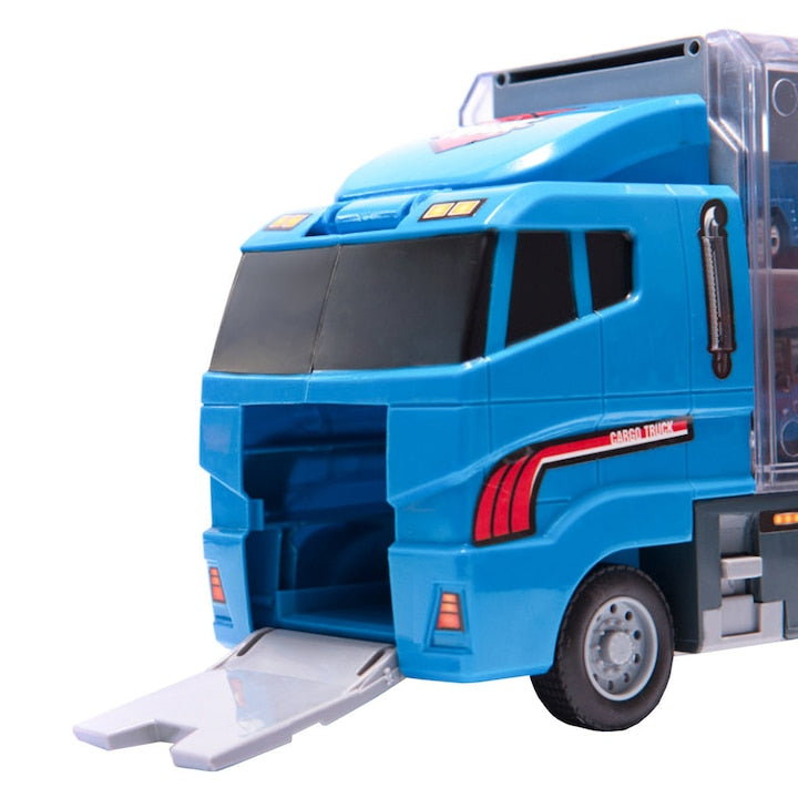 Laweta Tir Artemis, set 6 masinute, camion albastru, dimensiuni 36x15x10cm