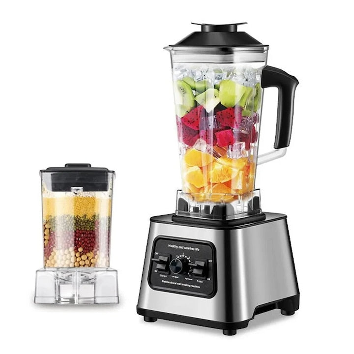 Blender electric de bucătărie si storcator 2 în 1 , cu 1800 W putere , Recipiente 2 l + 0, 5 l