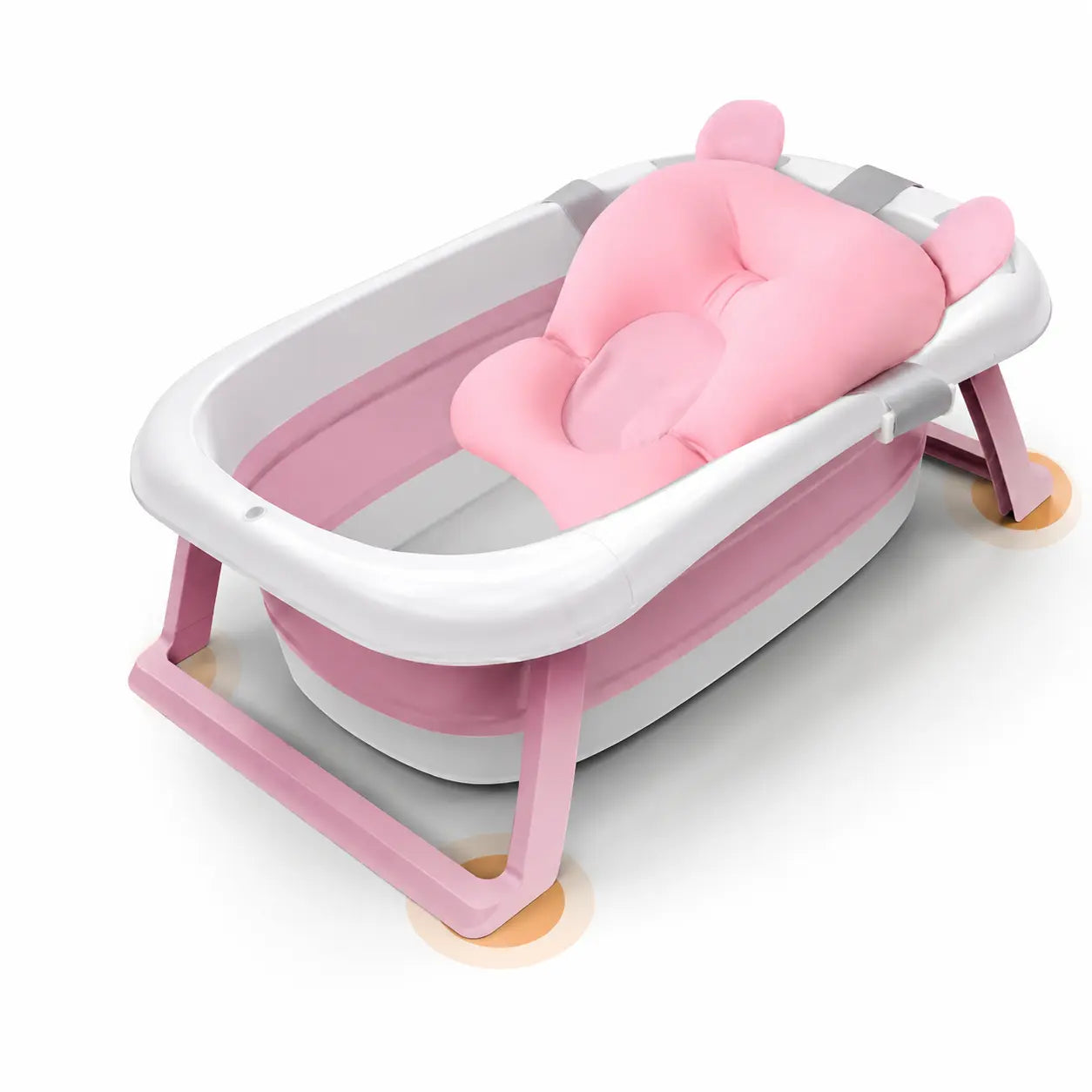 Cadita pliabila cu termometru incorporat si perna, Dimensiuni 83 x 50 x 20 cm, Material PP/TPE, Pliere rapida, Usor de utilizat, Picioare antiderapante, Varsta 0-3 ani, Structura Solida