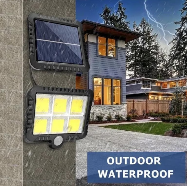 SET 6 LAMPI CU PANOU SOLAR, 6 COB , PUTERE 250 W, CU SENZOR DE MISCARE, SUPORT SI TELECOMANDA