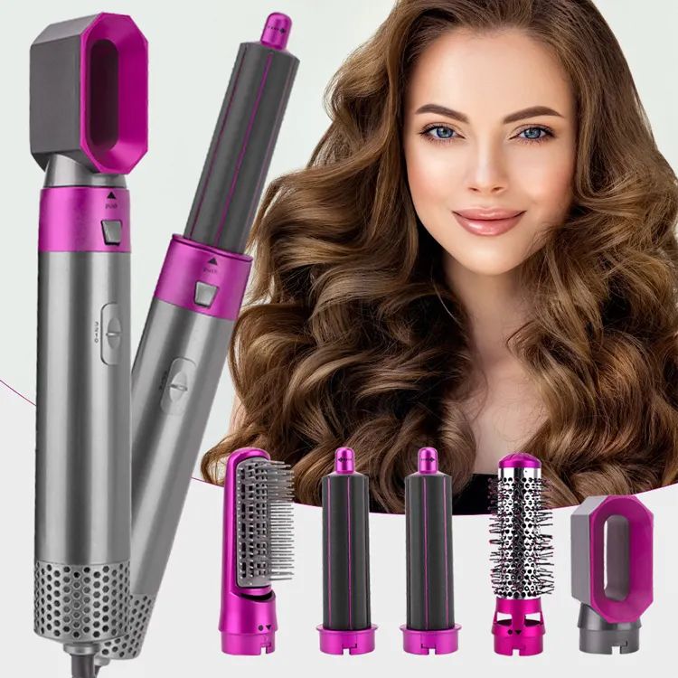 Multistyler Airwrap Hot Air Styler 5 in 1, Perie electrica de Uscat, coafat, indreptat si ondulat.