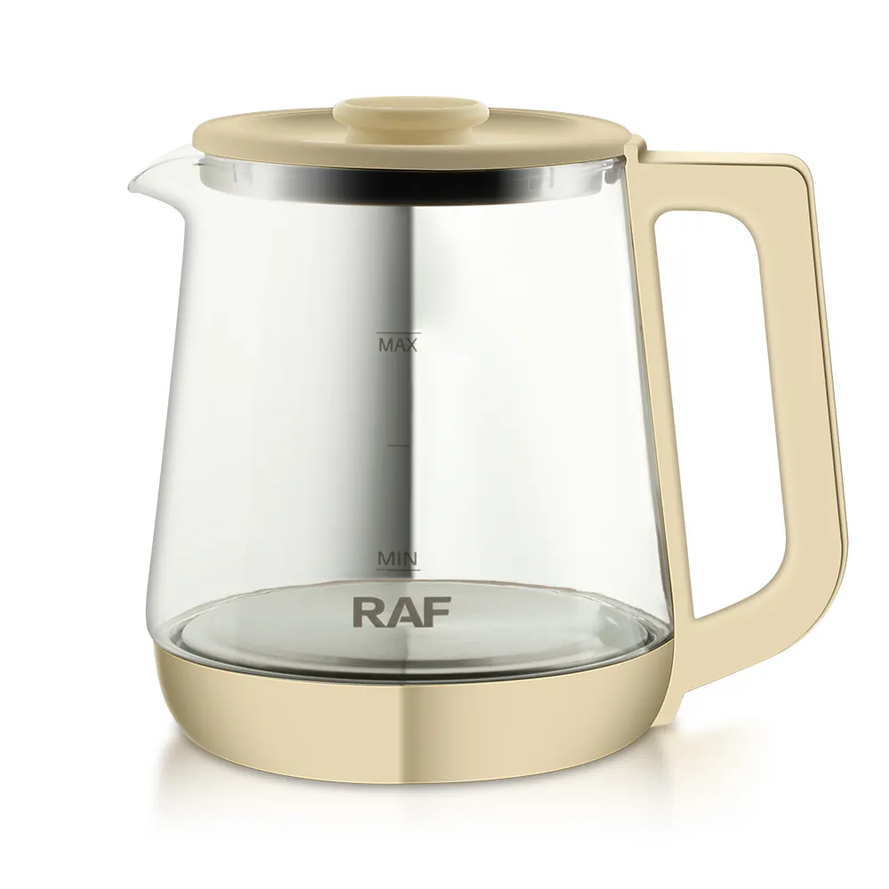 Ceainic Electric RAF 7937 din Sticla de Borosilicat, Capacitate 1.5L, Fara Fir, cu Control al Temperaturii