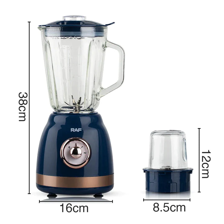 Blender Electric RAF 2827, 1000W, Capacitate 1.5L, cu 6 Lame Otel Inoxidabil + Rasnita de cafea