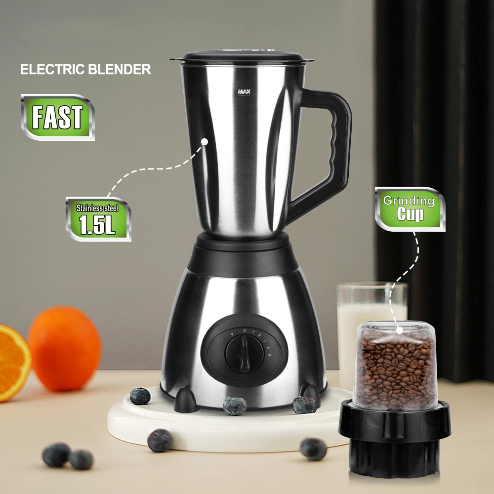Blender Electric 2 in 1 RAF 300 cu Vas din Otel Inoxidabil si Rasnita pentru Masala, Capacitate 1.5L, 1000W