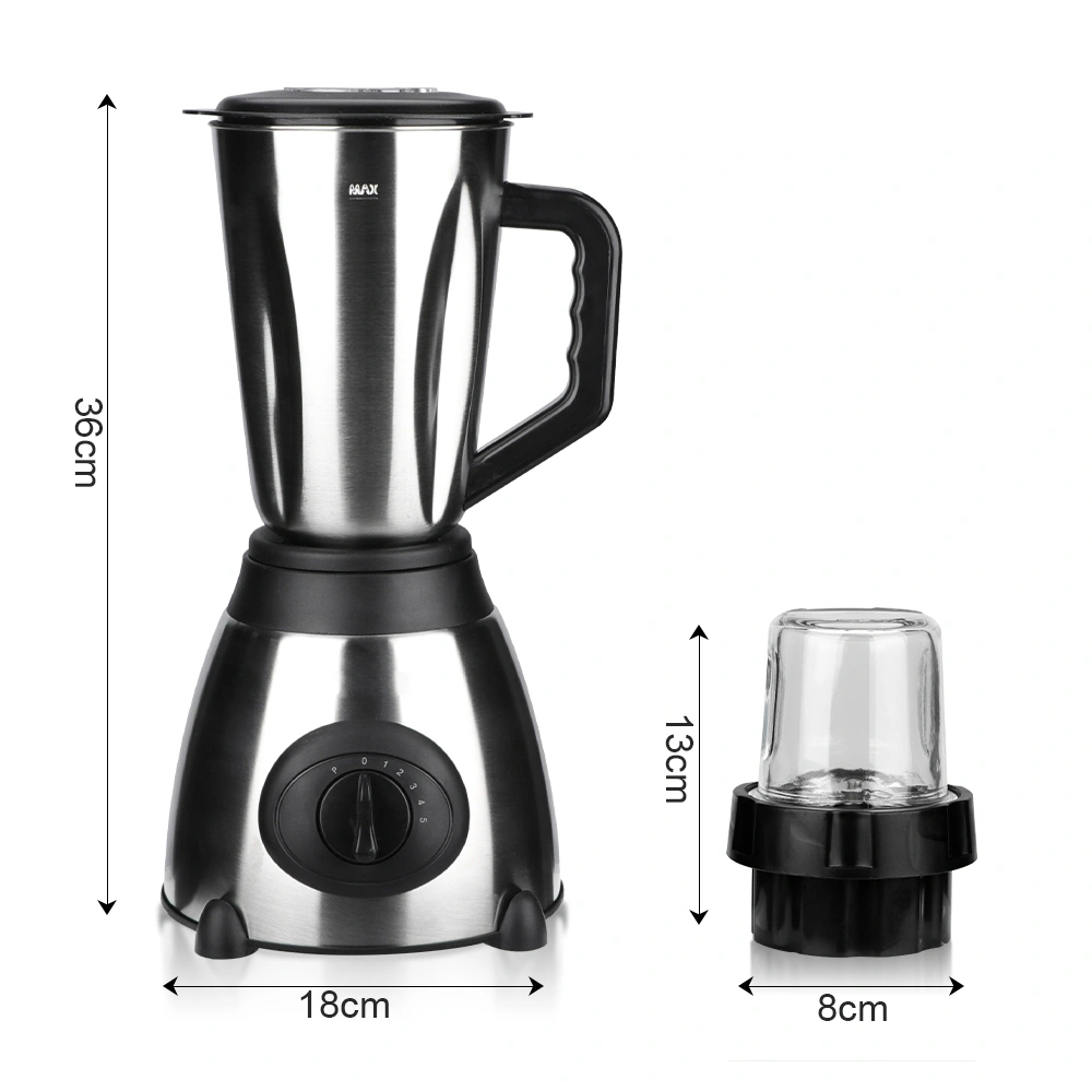 Blender Electric 2 in 1 RAF 300 cu Vas din Otel Inoxidabil si Rasnita pentru Masala, Capacitate 1.5L, 1000W