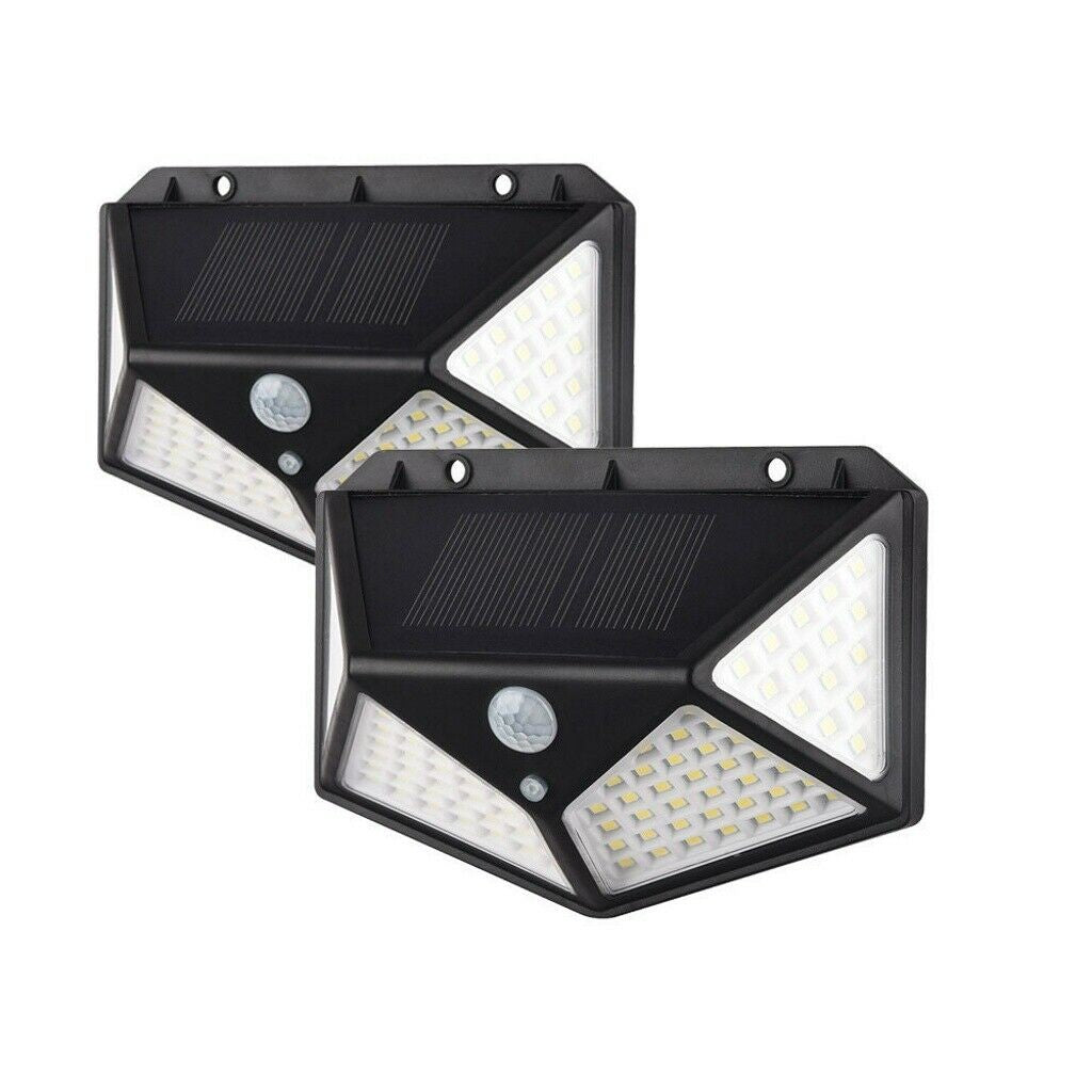 Set 2 lampi cu incarcare solara, cu senzori miscare si lumina, 3 trepte de iluminare, 100 x LED