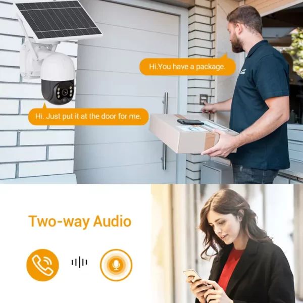 Camera de Supraveghere Solara 4G, Cartela SIM 3MP,Zoom 10X,Full HD 1080p, Panou Solar 9W Rezistenta La Apa IP 66