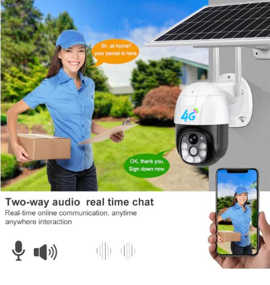 Camera de Supraveghere Solara 4G, Cartela SIM 3MP,Zoom 10X,Full HD 1080p, Panou Solar 9W Rezistenta La Apa IP 66