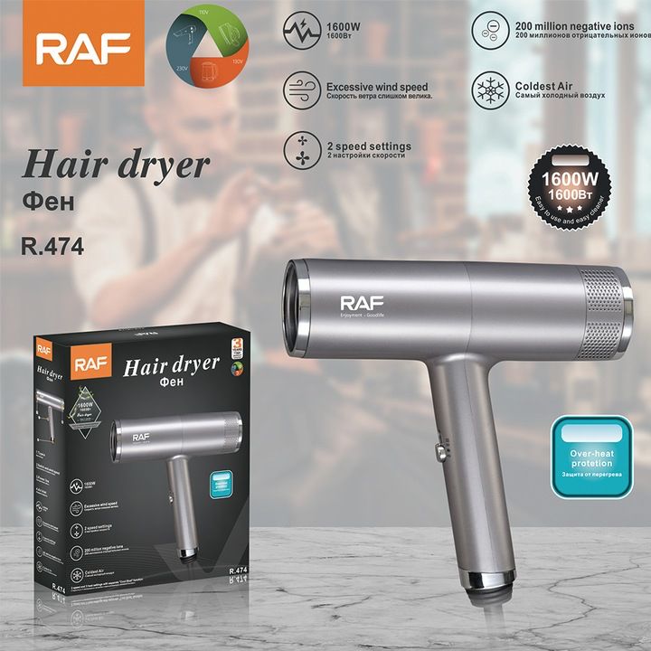 Uscator de par RAF, control inteligent al temperaturii, carcasa PC, motor fara perii 1600W
