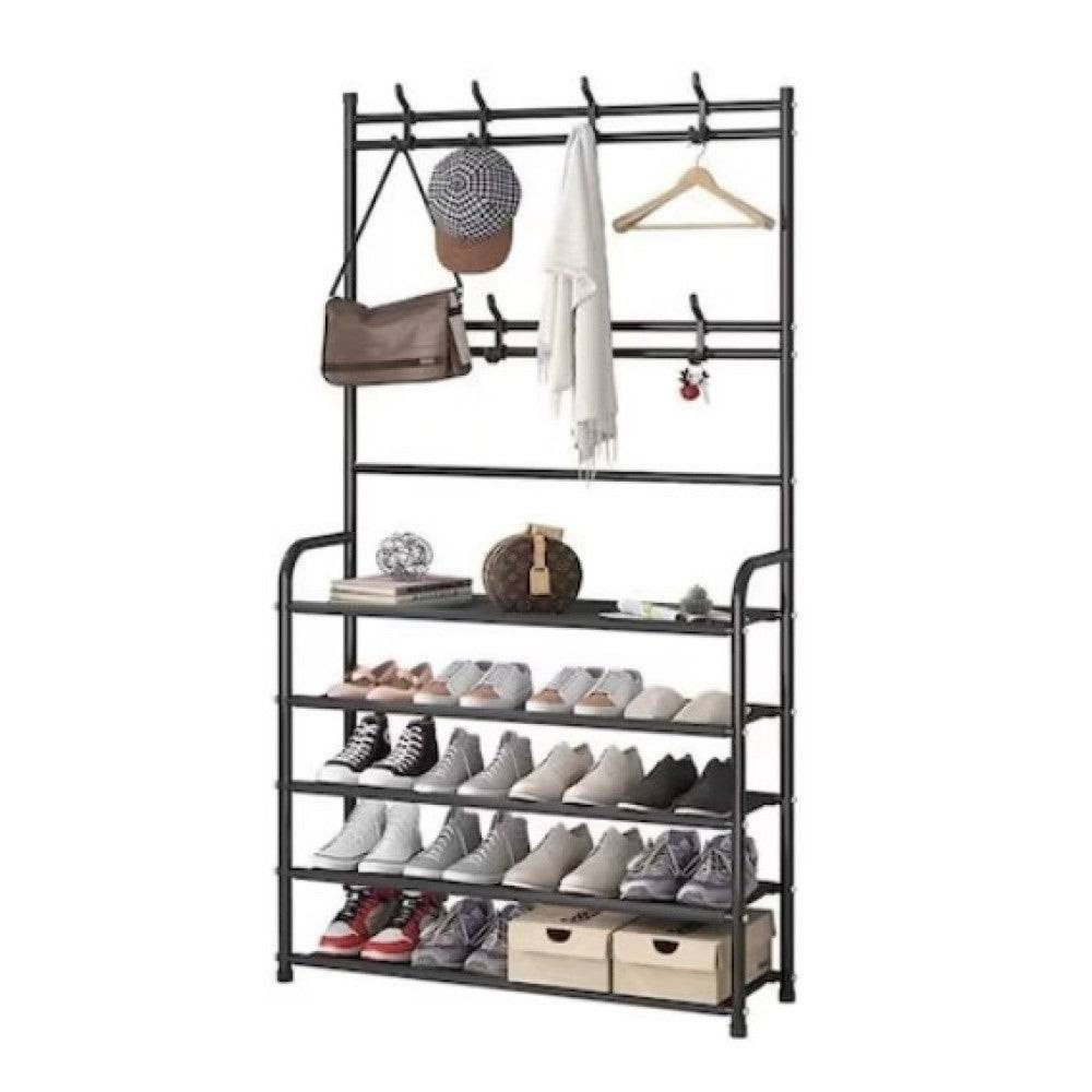 Cuier pentru haine si pantofi cu 5 rafturi pentru incaltaminte