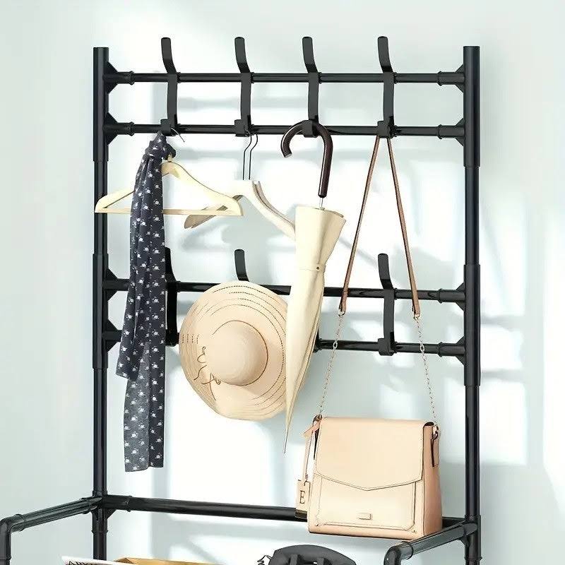 Cuier pentru haine si pantofi cu 5 rafturi pentru incaltaminte