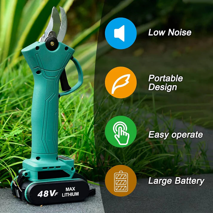 Foarfeca electrica pentru vita de vie si crengi, 2 acumulatori 48V, 5Ah