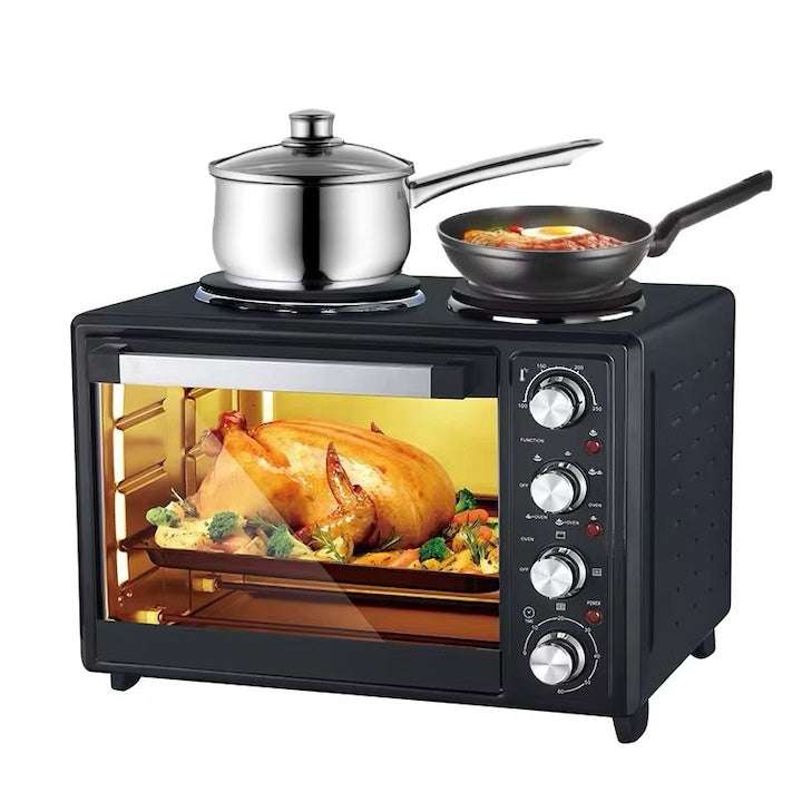 Cuptor si Plita Electrica Hoffmans - 55L, 2000W + 1600W, Aer Cald, 2 Plite, Termostat Reglabil, HM-753
