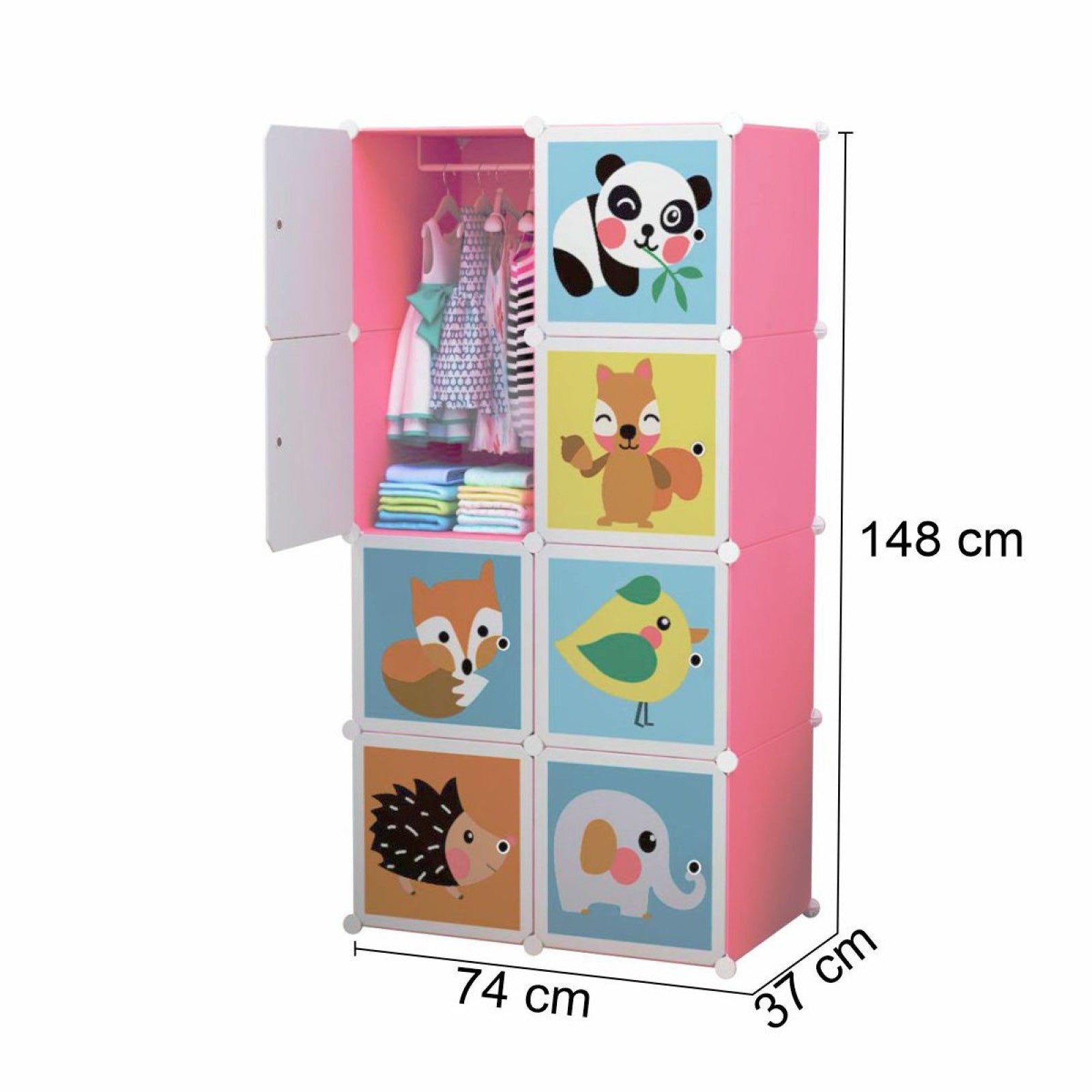 Dulap Copii din plastic , 8 Usi, 148x74x37 cm