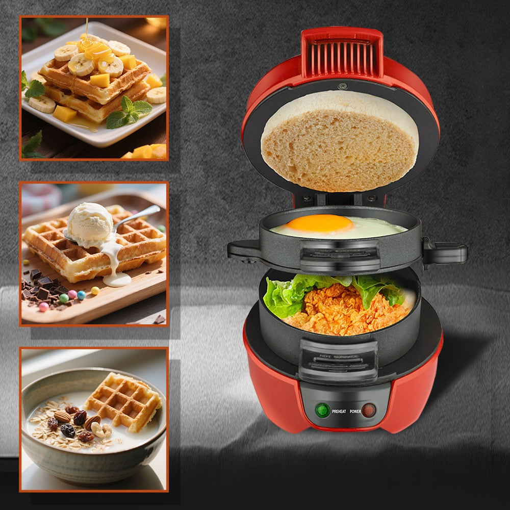 Aparat de Burgeri Haley, 600W – Mic Dejun Rapid, Plăci Antiaderente, Încălzire Uniformă, Deschidere 180°