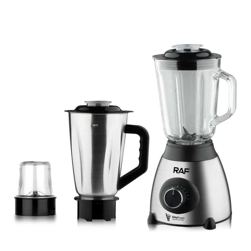 Blender electric din inox RAF R.2871 , 3 in 1 ,1000 W, râșniță inclusă