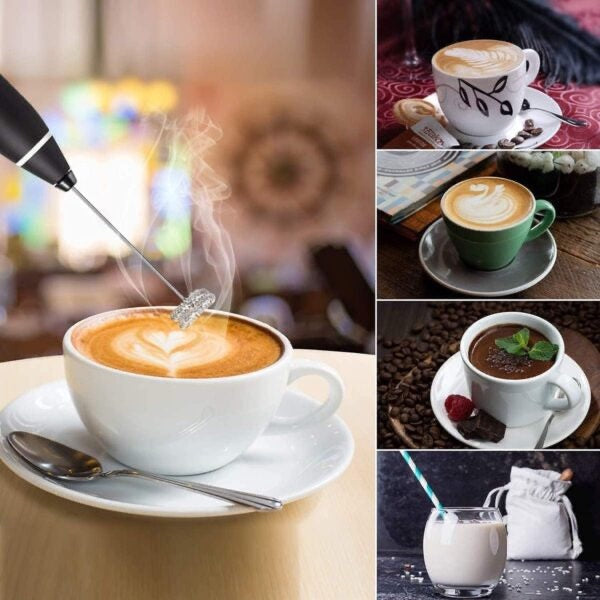 Mixer pentru spuma de lapte, cafea, oua, caffe latte, ciocolata calda, cappuccino cu suport