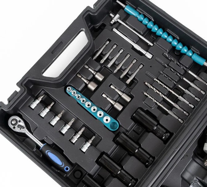 Cheie de Impact- Masina de Insurubat LETHMANN , 550Nm, 43 de Accesorii, 2 Acumulatori 48V si Valiza