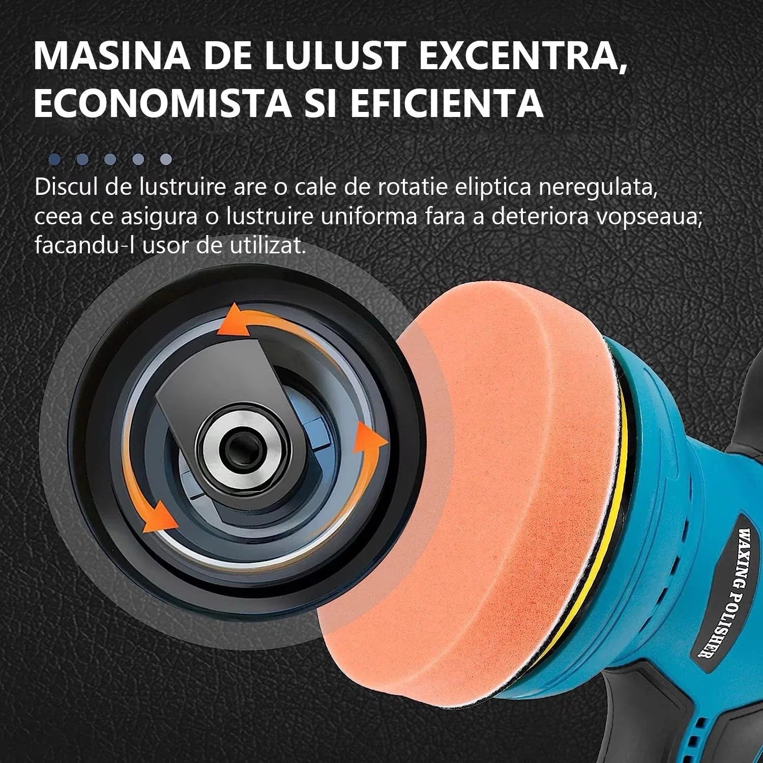 Aparat polish auto , 2 acumulatori 36V, fara fir , portabil , 2500-5000 Rpm , 8 viteze