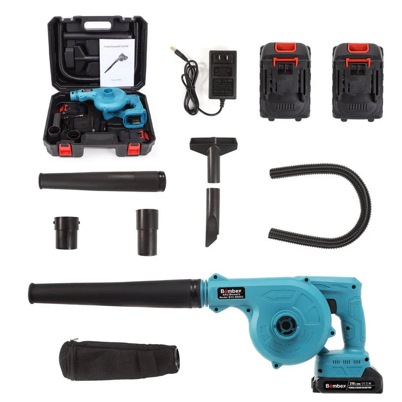 Suflantă Frunze fără Fir 880W, 2 Acumulatori 48V, 2 în 1 Suflare și Aspirare Frunze, Praf, Zăpadă, 18000 RPM