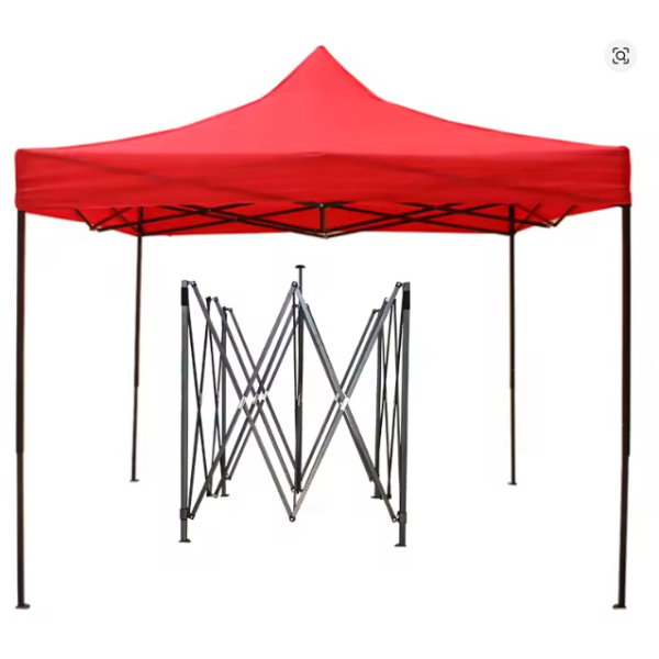 Cort Pavilion 3x3m Albastru Pliabil Cadru Metal pentru Curte, Gradina, Evenimente