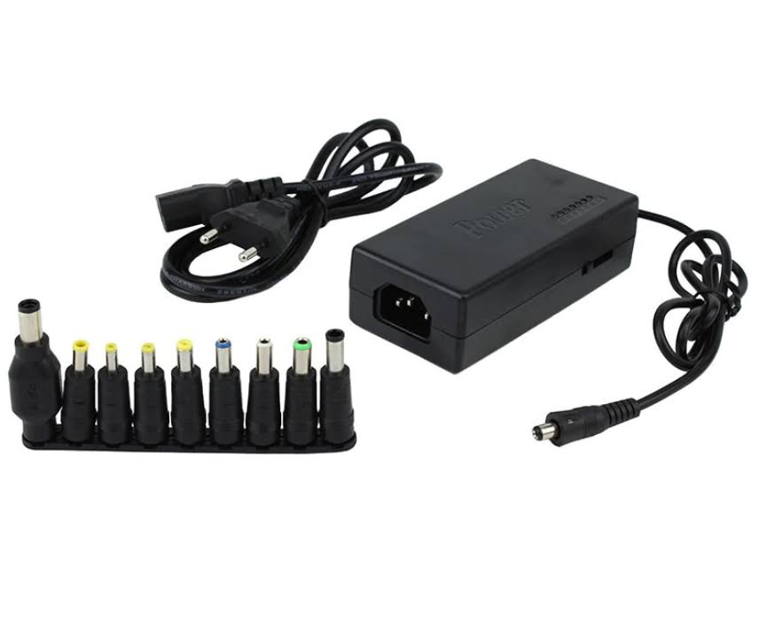 Incarcator universal pentru laptop, 96W, Tensiune reglabila 12-24 V, Cu 7 conectori de tip 12-24V, Negru